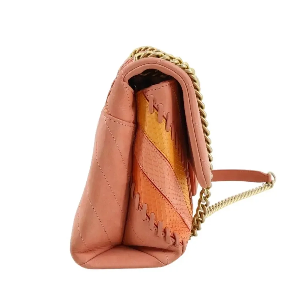 Chanel Patchwork Flap Bag Pink CC Snakeskin Paris-Cuba Medium Iridescent Chevron - Picture 8 of 16